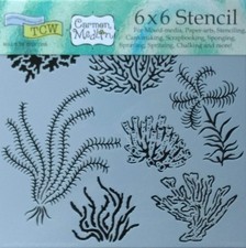 Sea Ocean Coral Reef Stencil Beach Marine Nautical Coastal 6x6 Crafters Workshop