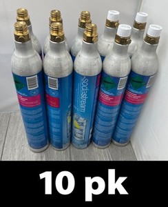 10pk SodaStream EMPTY CO2 Cylinder Canisters 60L each (6 No Caps)