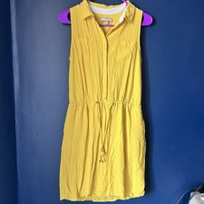 Banana Republic Yellow Knee Length Sleeveless Dress Cinch Waist Size 6