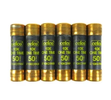Lot of (6) Cefco Alsthom 10KOTN50 50 Amp 250 VAC Fuse