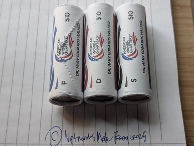 2024 PDS AWQ Dr. Mary Edwards Walker, Quarter 3-Roll Set, 24WRF, Free Shipping!