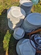 ca 130 Teller Poltergeschirr  für Polterabende Hochzeit Restposten Geschirr gebr