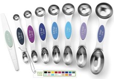 Spring Chef Stainless Steel Magnetic Measuring Spoons Set of 8 with Leveler, ...
