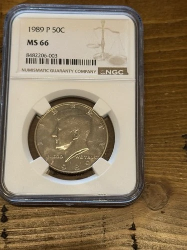 1989 P MS-66 NGC Kennidy Half Dollar. Sharp Features. . 