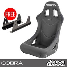 Cobra Monaco Pro Race Rally Bucket Seat Grey Fabric - Free Side Mounts