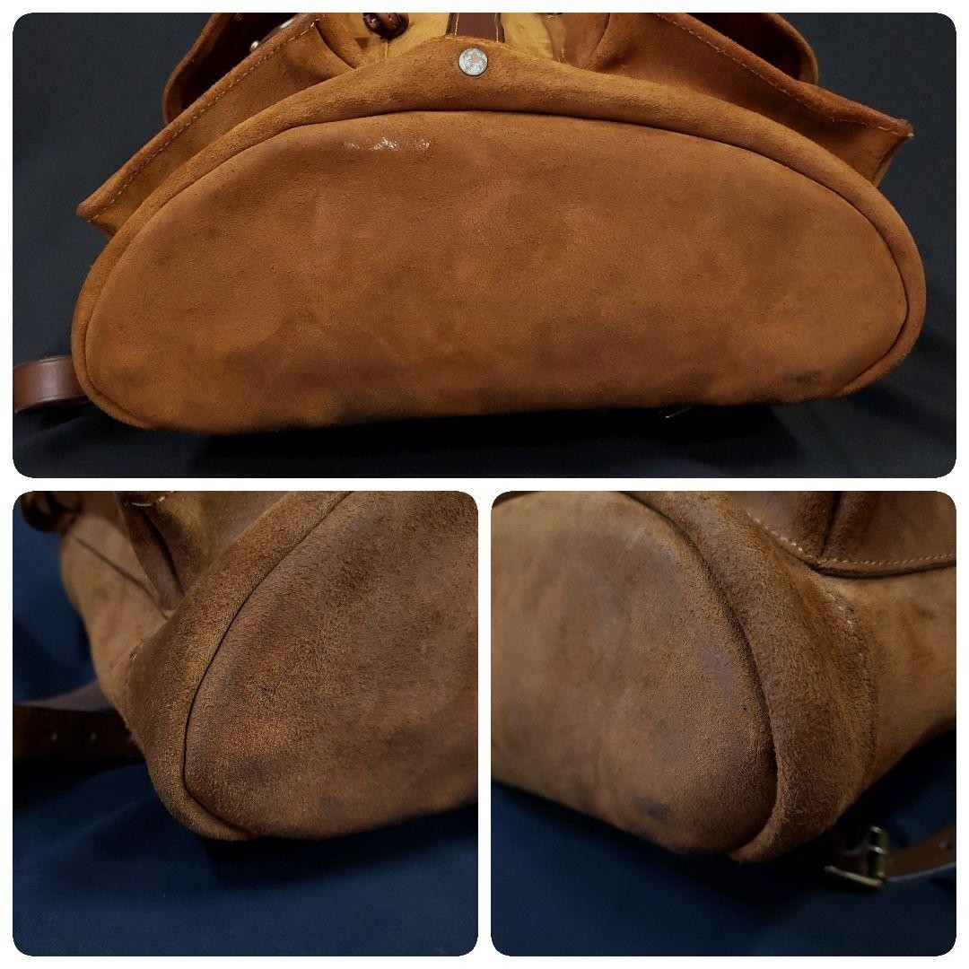 Ralph Lauren RRL Double R Suede Leather Rucksack Camel Brown