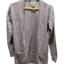 Old Navy Marquee Moon Grey Open Front Cardigan Girls XL 14 Cozy Knit Pockets