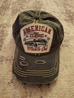 Unisex Adj Strapback KB Ethos Vintage Gray Distressed Muscle Car Dad Cap Hat