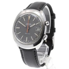 OMEGA GENEVE CHRONOSTOP 146.009 34.5mm SS Leather Grey Dial Chronograph #C2061