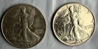 Lot of 2 50C Walking Liberty Half Dollars 1942 1942-D Superb Detail and Luster