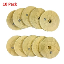 6 in Buffing Polishing Wheel Buffer Pad 1" Arbor Cotton 50 Ply Spiral Sewn 10pk