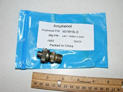 Amphenol MS3106A-10SL-3S 3 Position Connector Plug (a36)