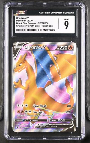 Pokémon Charizard V: SWSH050 Black Star Promo Holo - Champion's Path - CGC 9