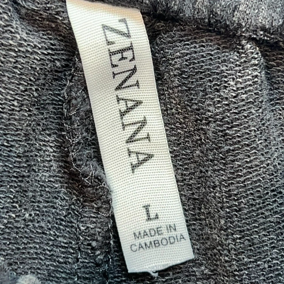 Zenana Womens Streetwear Lounge Pants Large Gray Wide-Leg Elastic Waist Pull On - Image 2 of 4