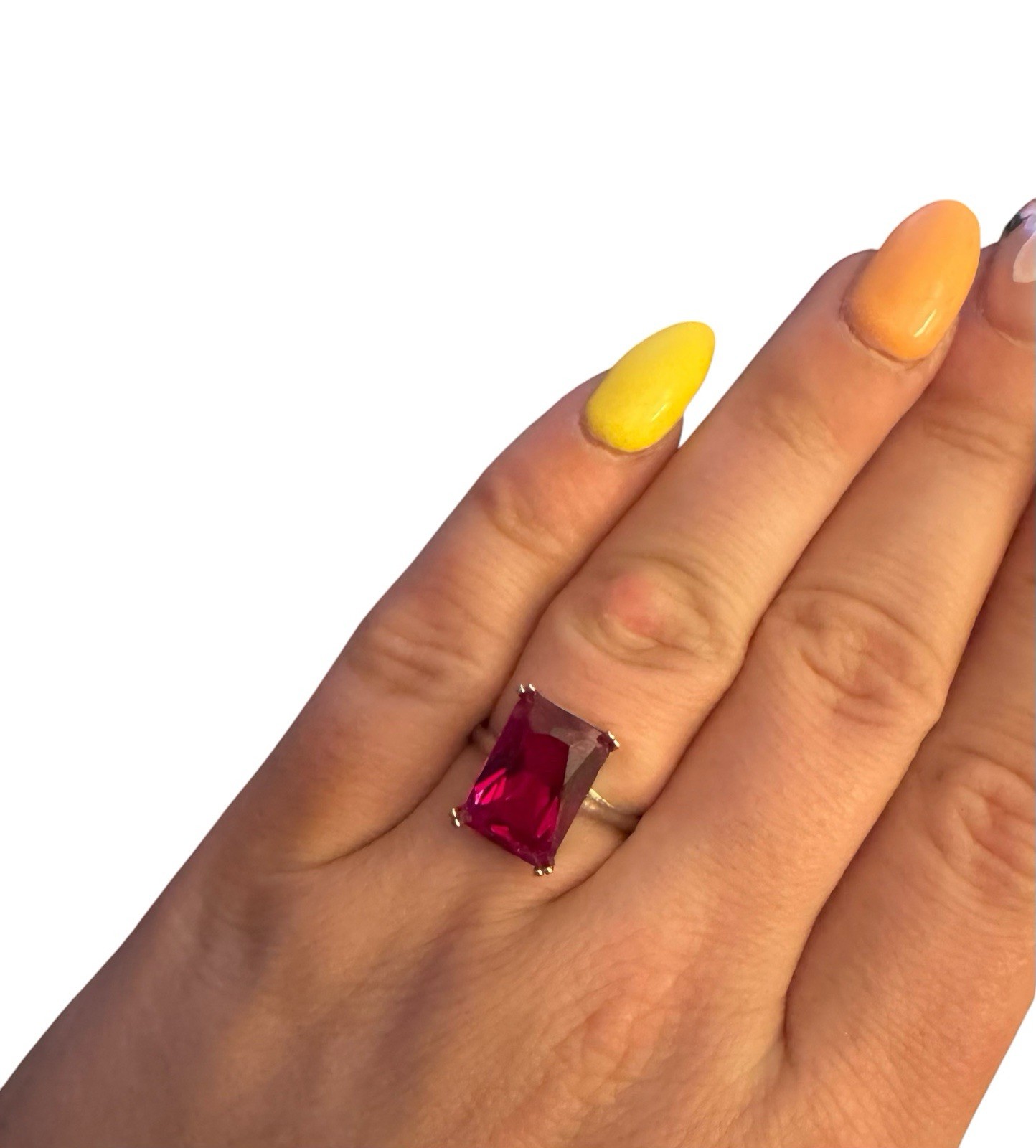 Bold Red Spinel Adjustable Ring – Statement Gemst… - image 1