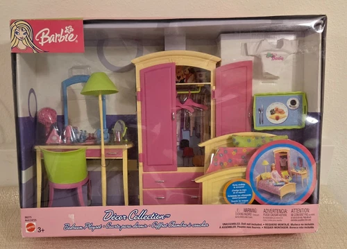 Vintage 2004 Barbie Decor Collection Bedroom Playset Mattel New in Box