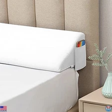 Vekkia King Bed Wedge Pillow - 76"x10"x6" White Gap Filler for Headboard Gaps