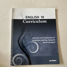 Abeka English 10 Curriculum Lesson Plans 10th grade Grammar Spelling Literature 