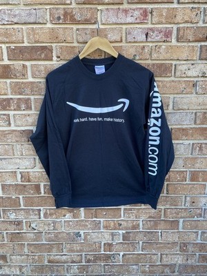 Vintage Amazon Warehouse Employee Longsleeve Shirt Size M Black Amazon Dot Com