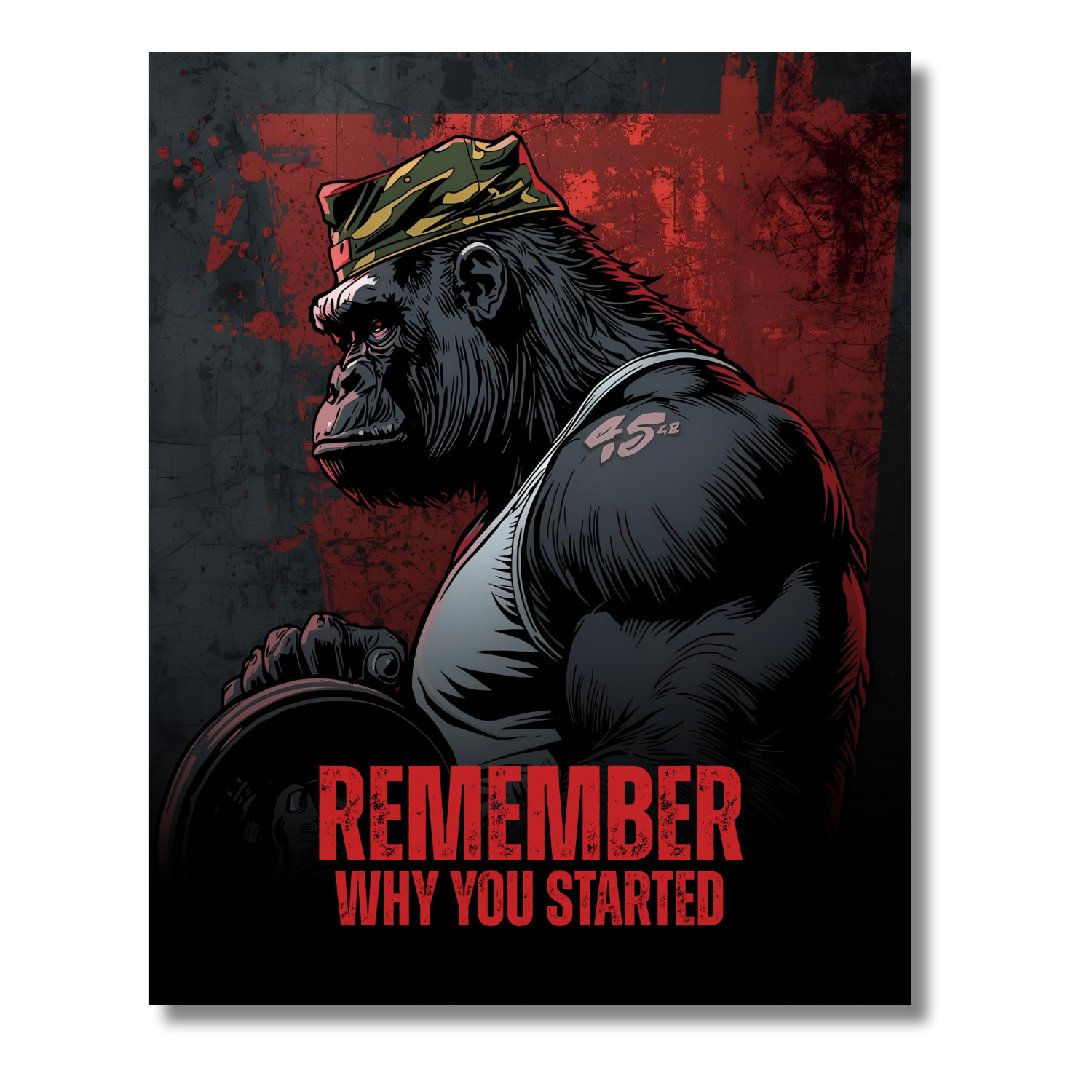 Motivational Gorilla Gym Poster Set Workout Wall Art Print for Home Fitness Room