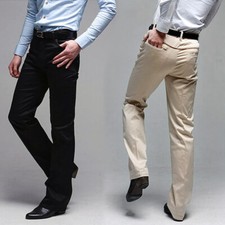 Mens Dress Pants Trousers Slim Fit Business Work Straight Formal Casual Pants