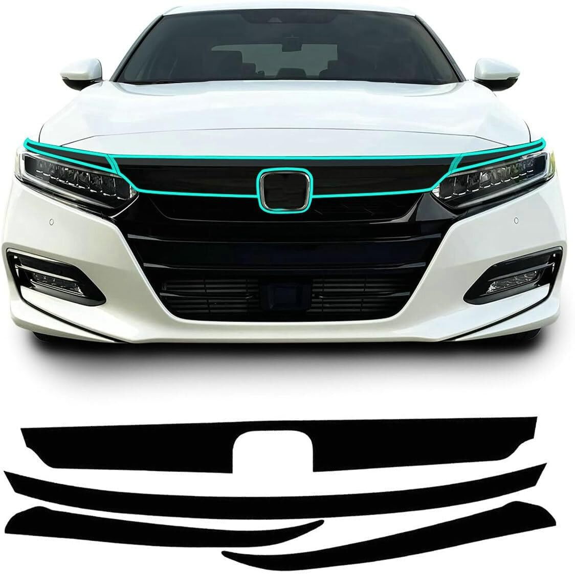 Glossy Black JDM Battle Style Front Hood Grill Grille Compatible With 2016-2018 Honda Civic Non - Foto 10