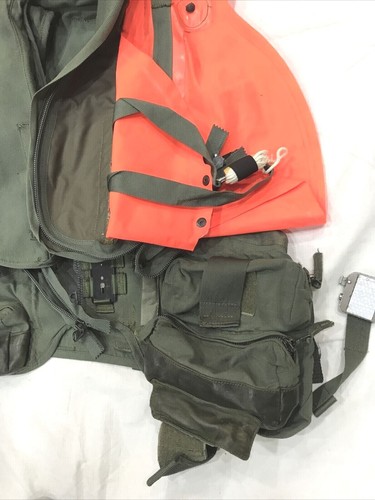 Rare Original RAF Sage Green Fast Jet Pilots Flight Vest Waistcoat #4558 - Picture 3 of 8