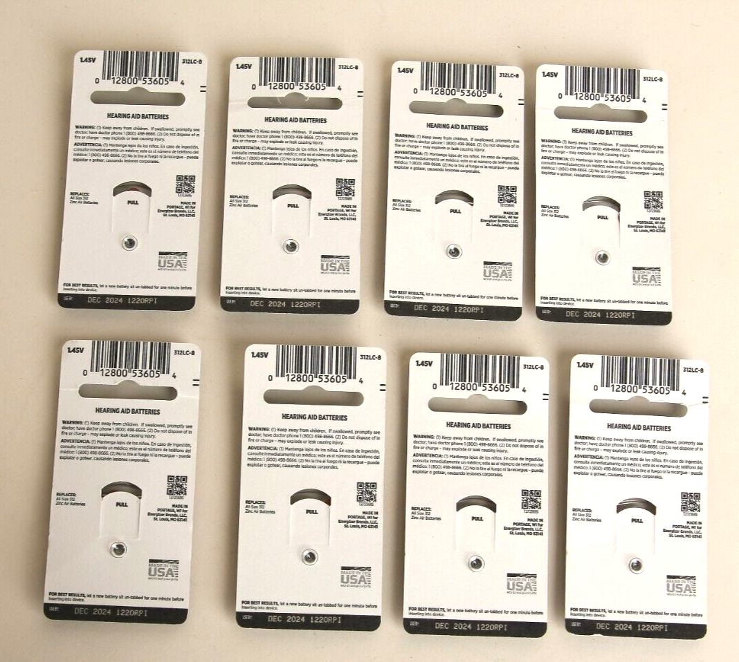 Rayovac Ray O Vac Loud and Clear 312LC-8A 8 Pack Of 8, Total 64 ...