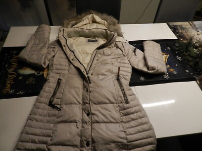 Jacke Daunenjacke Winter Damen Kapuze Echt Pelz Größe 36