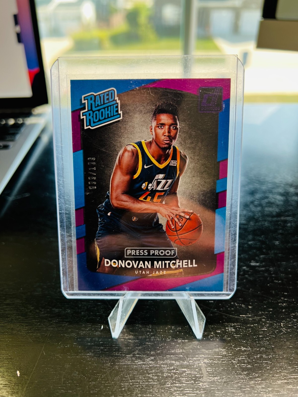 2017-18 Donruss Rated Rookies Press Proof Purple /199 Donovan Mitchell Rookie RC