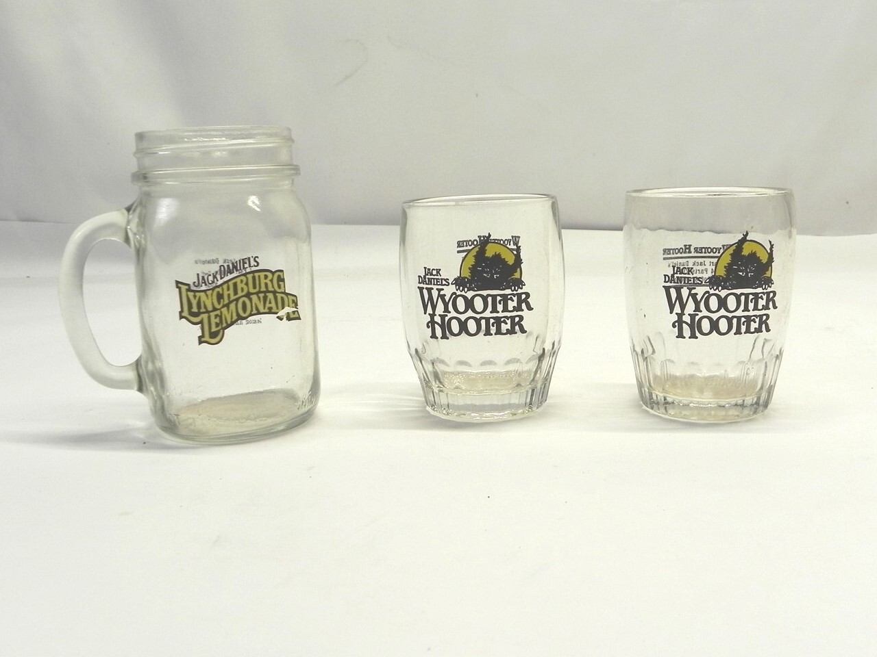 Vintage Lot of 3 Jack Daniel's Cups - 2 Wyooter Hooter & 1 Lynchburg Lemonade - Used Barware Collectibles  