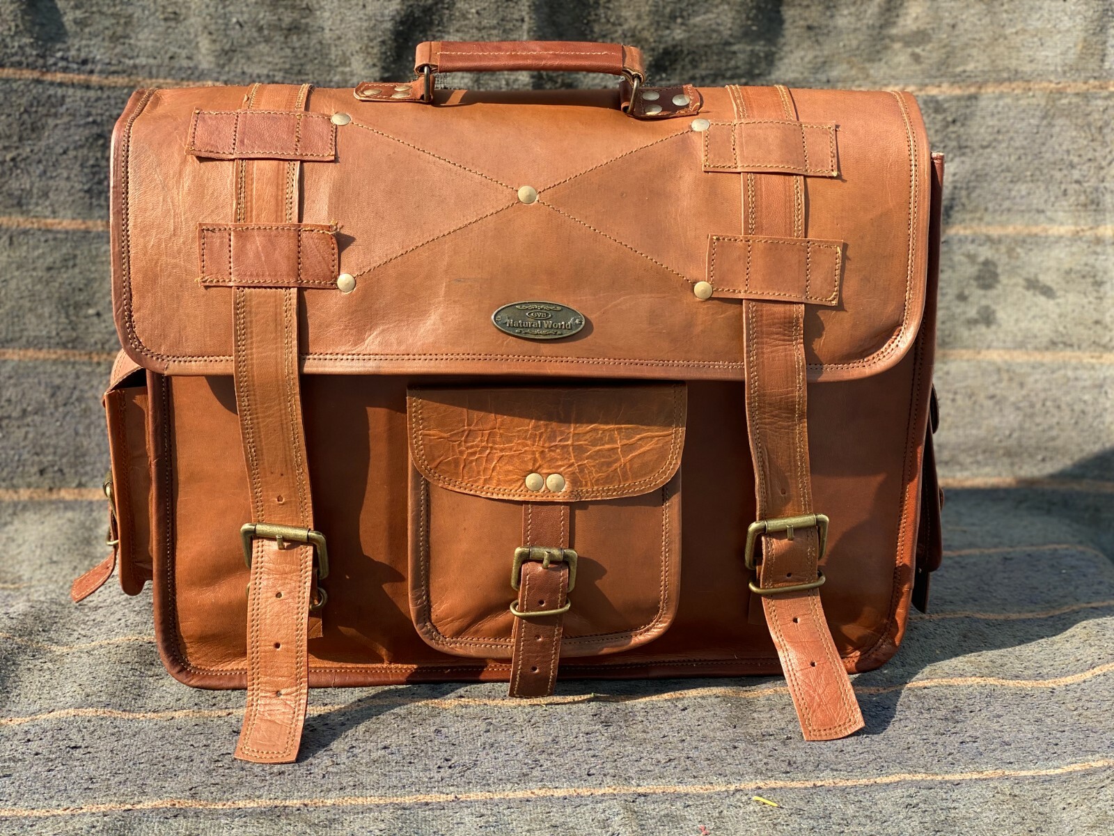 17,6 pulgadas extra grande vintage mensajero portátil bolsa ordenador estuche...