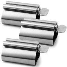 Metal Toothpaste Squeezer Set, Stainless Steel Tube Wringer, Holder Stand, 3 Pk