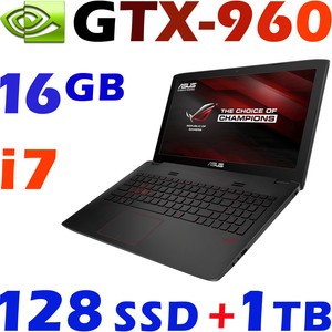 ASUS ROG GL552VW i7-6700HQ 16G 1TB + 128G-SSD 15.6" 