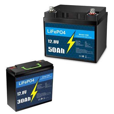 12V 30Ah 50Ah LiFePO4 Lithium Battery, Deep Cycle, Perfect for RV, Golf Cart