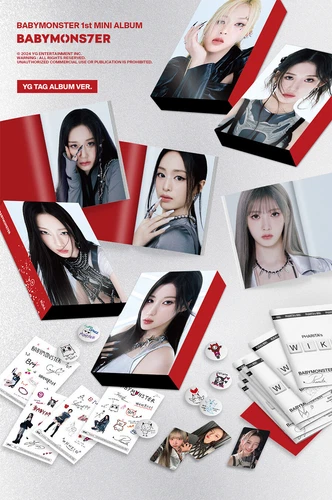 BABYMONSTER [BABYMONS7ER] 1st Mini Album YG TAG Ver/QR Card+2 Book+3 Photo Card