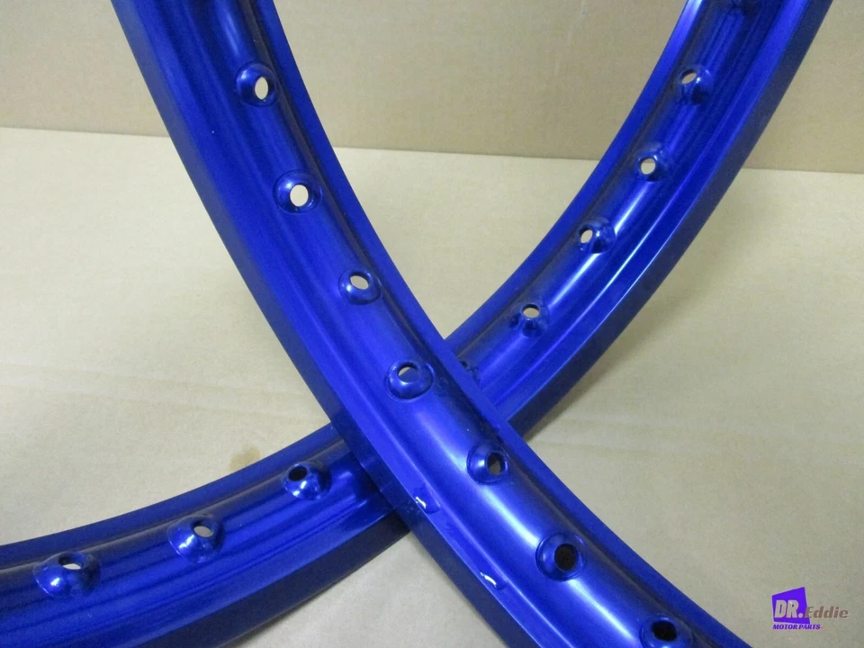 HONDA XL100S 1981-1985 FRONT & REAR ALUMINIUM BLUE WHEEL RIM SET **BI6310** Foto 3 de 4