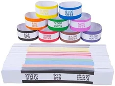 720 Self Sealing Money Bands 9 Color Currency Straps for Cash Bill Wrappers