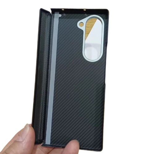 New 600D Real Carbon Fiber W/Axis Protection Back Case CoverFor Galaxy Z Fold6 - 第 3/6 張圖片