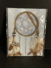 SMALL DREAM CATCHER BROWN FEATHERS