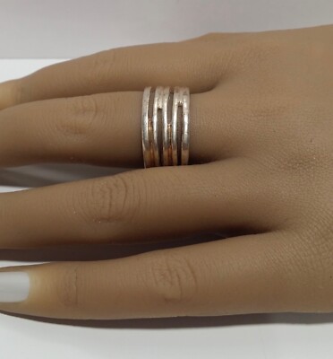 925 Sterling Silver Wide Band Ring Size 9.5 | eBay