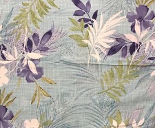 Hawaiian Print Fabric by the yard - Hibiscus light blue background - 43  