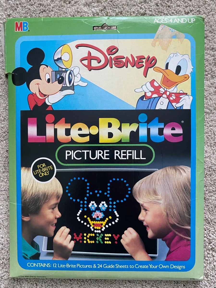 LITE BRITE Disney Picture Refill 10 Character Sheets 20 Blanks 1980s  Vintage