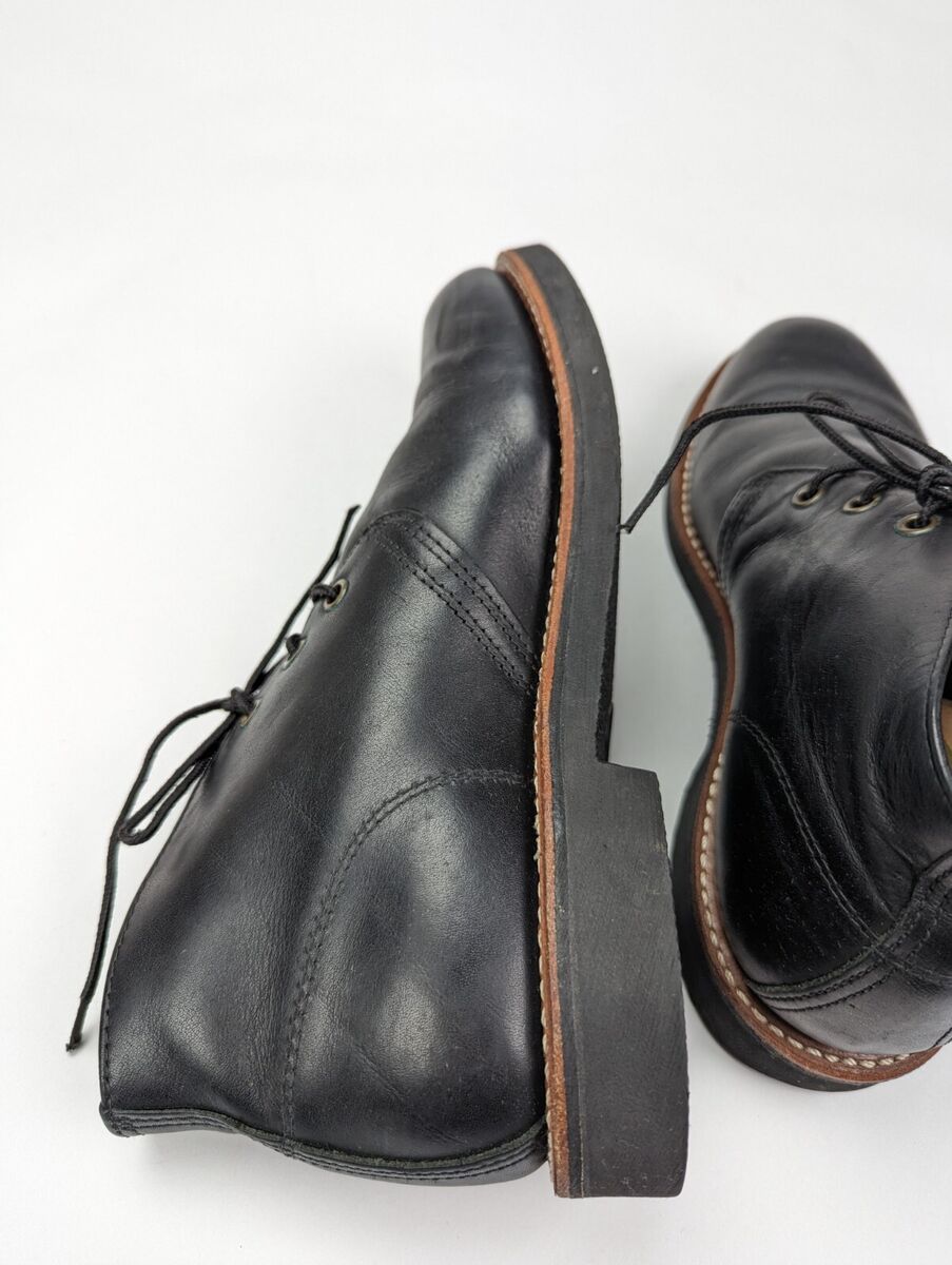 RED WING Men's Sz 7.5D Black Harness Leather Foreman Chukka RED WING Men's Sz 7.5D Black Harness Leather Foreman Chukka