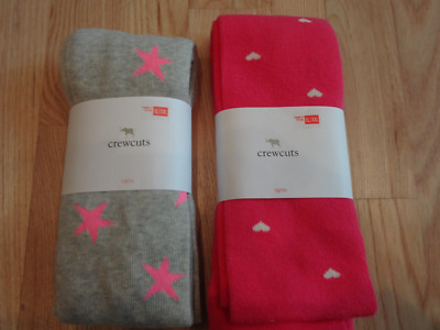 J.Crew Crewcuts Mädchen Menge Von 2 Modische Strumpfhose Neu mit Etikett