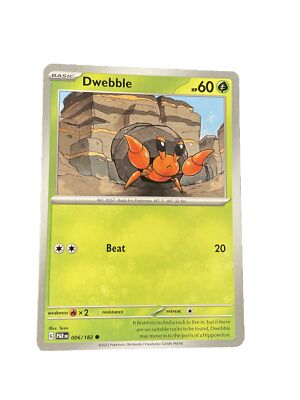 Pokemon Paradox Rift TCG - Dwebble 006/182- Standard Set Common