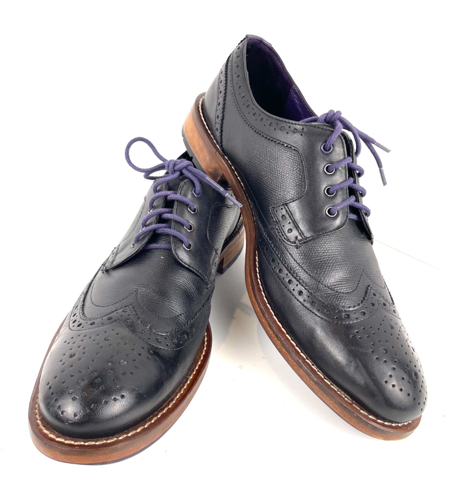 SAOLA Scarpe eleganti Oxford Ted Baker London Guri 7 in pelle nera a coda di rondine da uomo taglia 10 5