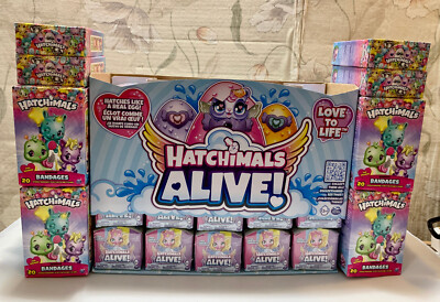 Lot 20 Hatchimals Alive Factory Sealed & 20 Boxes Hatchimals Bandages Brand New