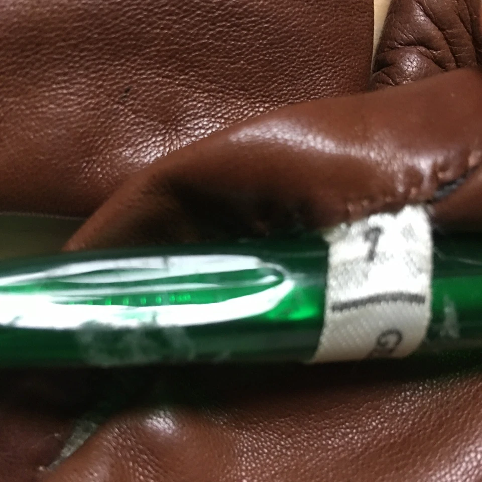 Folio New York Leather Gloves 100% Cashmere Lining Brown Size 7 Made in Italy - Image 2 of 4