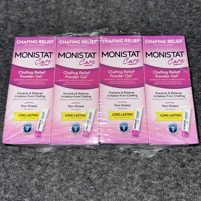 Monistat Care Chafing Relief Powder Gel 1.5 oz (Pack of 4) Long Lasting SEALED